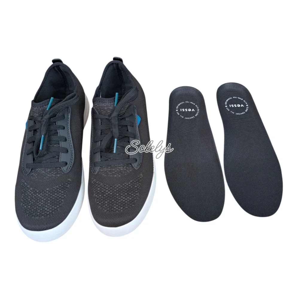 Vessi Weekend Womens 10 Asphalt Black White Waterproof Dyma-Tex Knit Sneaker